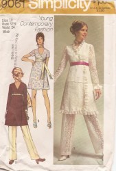 9061 1970 MINI SS-LS WRAP V-DRESS, BELT, PANTS PATTERN 14
